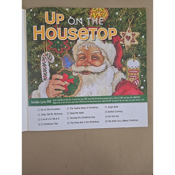 Up On The Housetop Stories Santa Christmas Book W/ Music/Lyrics Pre-owned, No CD - Picture 4 of 5